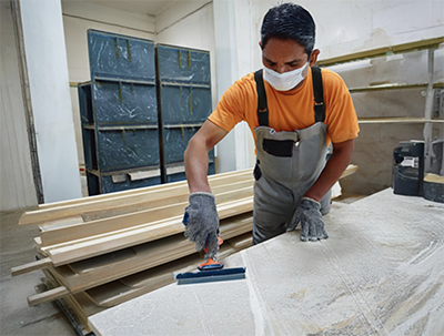 Close-up of polished white marble surface
