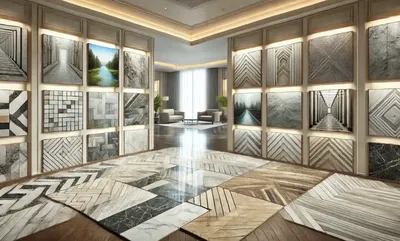 Patterns and layouts for marble and travertine flooring